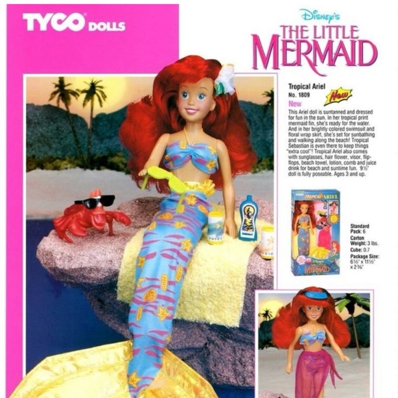Vintage Disney Tyco Tropical Little 🧜♀️🌴Mermaid Ariel doll bundle - Picture 9 of 9